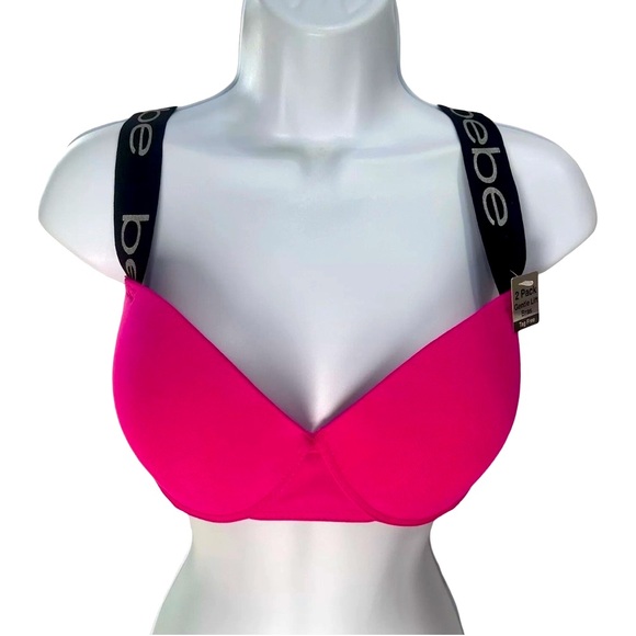 bebe intimates NWT Size 38C Pink and White Gentle Lift Full Cover Bras (I001) - Picture 2 of 13